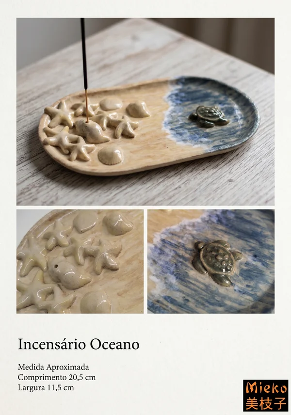 R$ 80 (PIX) R$ 90 (CARTÃO) - Incensário Oceano